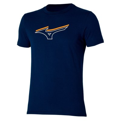 Camisa Mizuno Athletics RB Tee Hombre Azules Oscuro - Chile M931JUWLPX